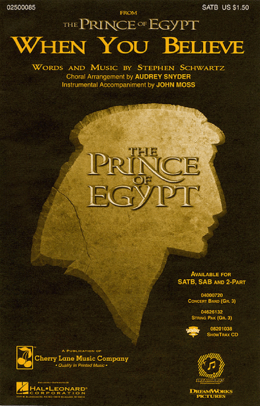 When You Believe (from The Prince or Egypt) 4-Part scores gallery preview page 1