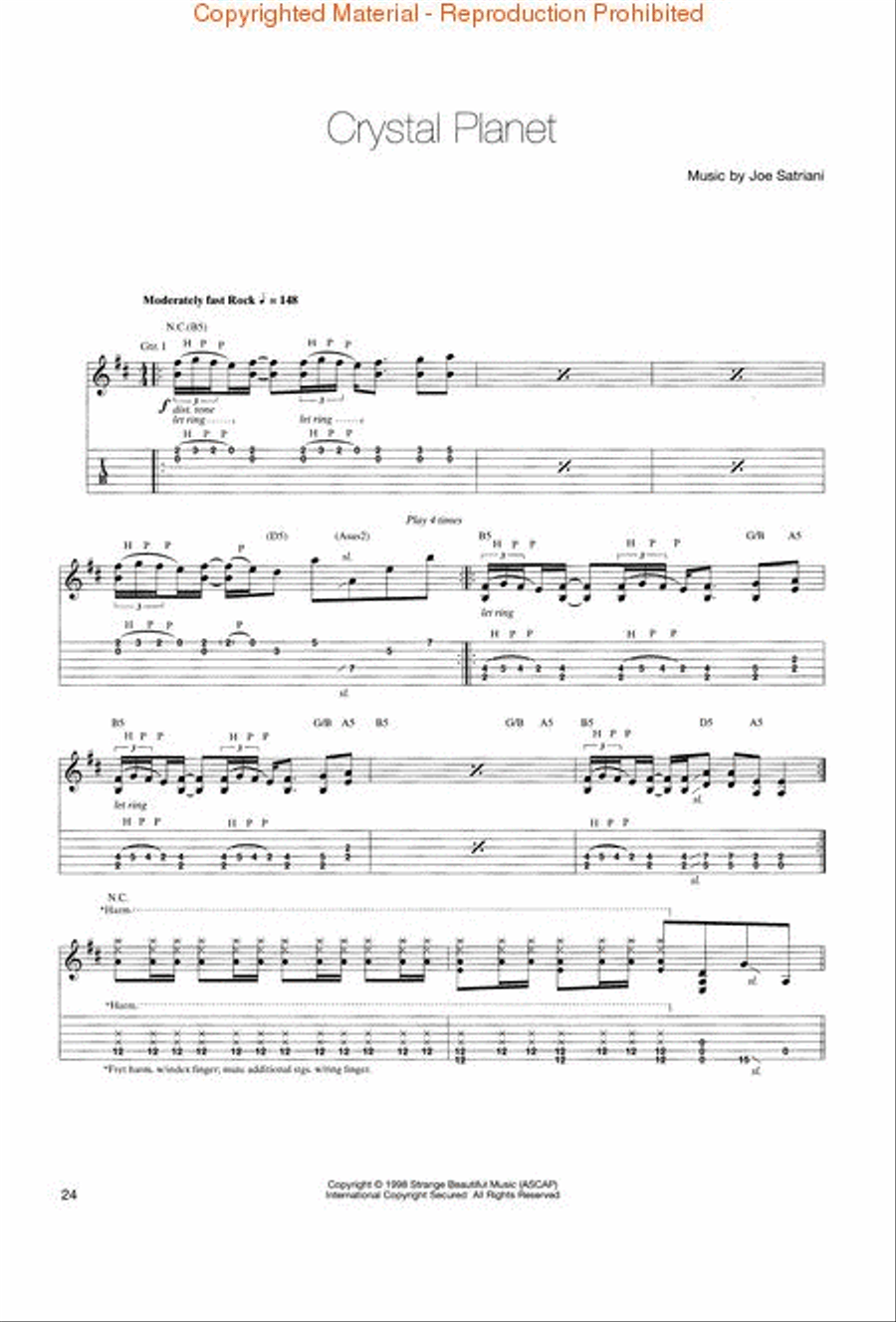Joe Satriani – Crystal Planet Electric Guitar scores gallery preview page 3