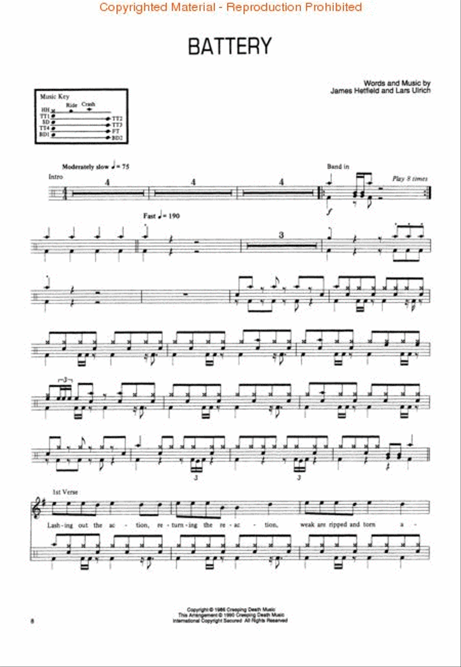 Master Of Puppets - Drums Drums scores gallery preview page 2