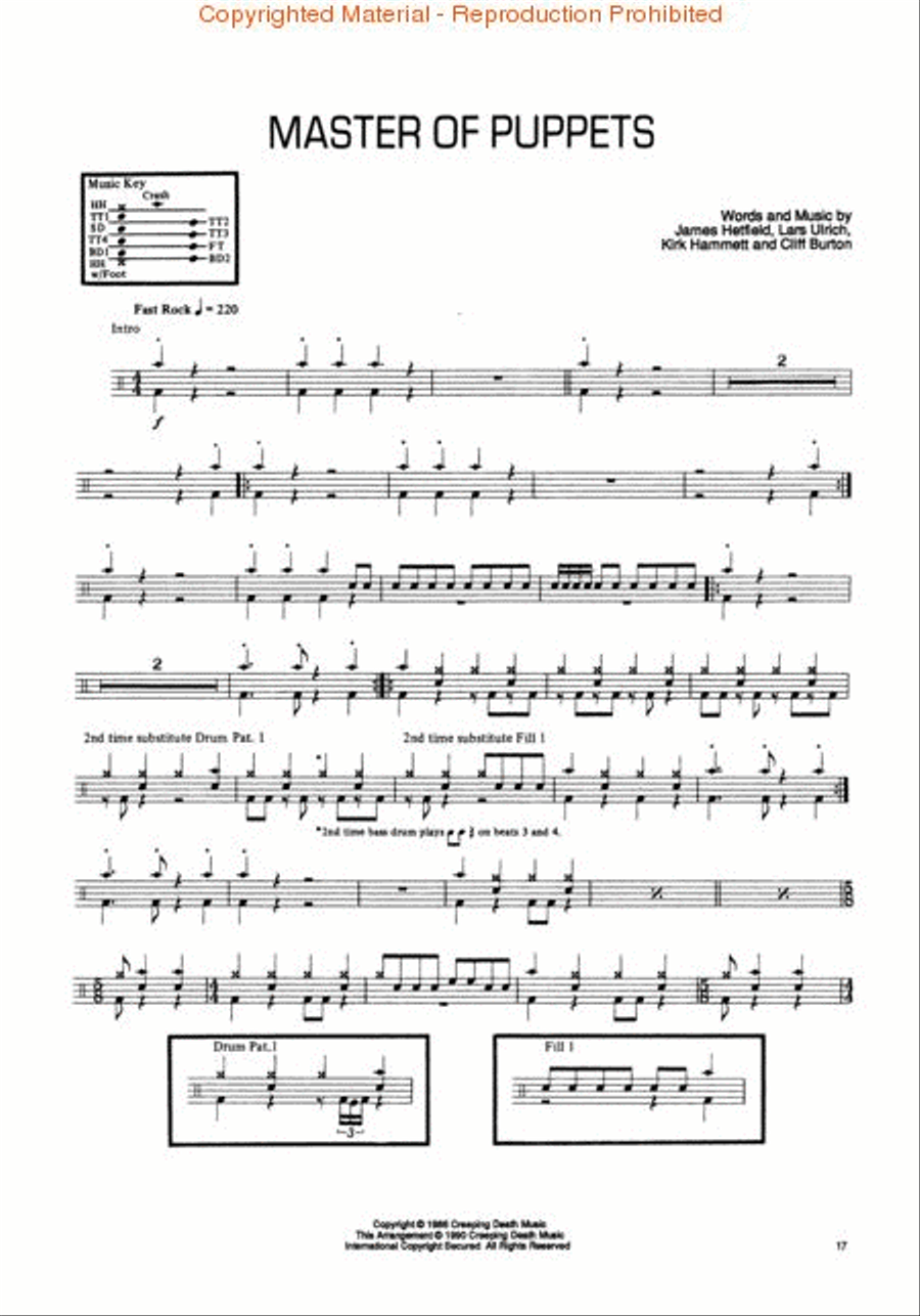 Master Of Puppets - Drums Drums scores gallery preview page 3