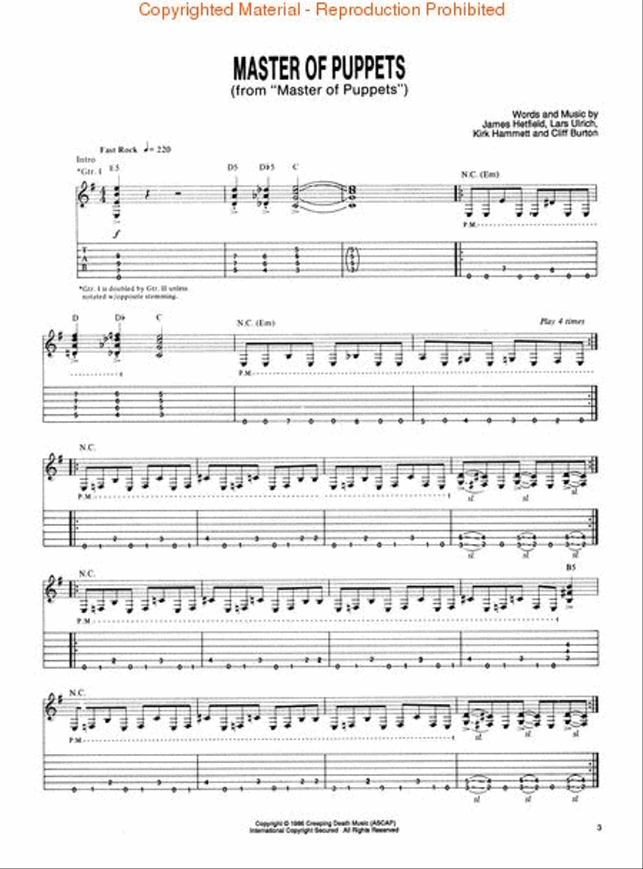 5 Of The Best For Guitar - Metallica, Volume 1 Electric Guitar scores gallery preview page 2