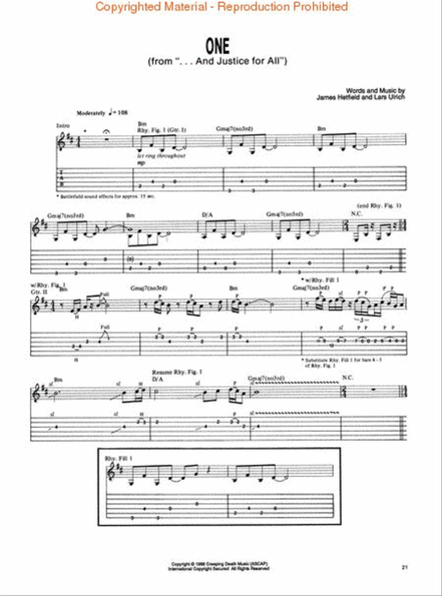 5 Of The Best For Guitar - Metallica, Volume 1 Electric Guitar scores gallery preview page 4