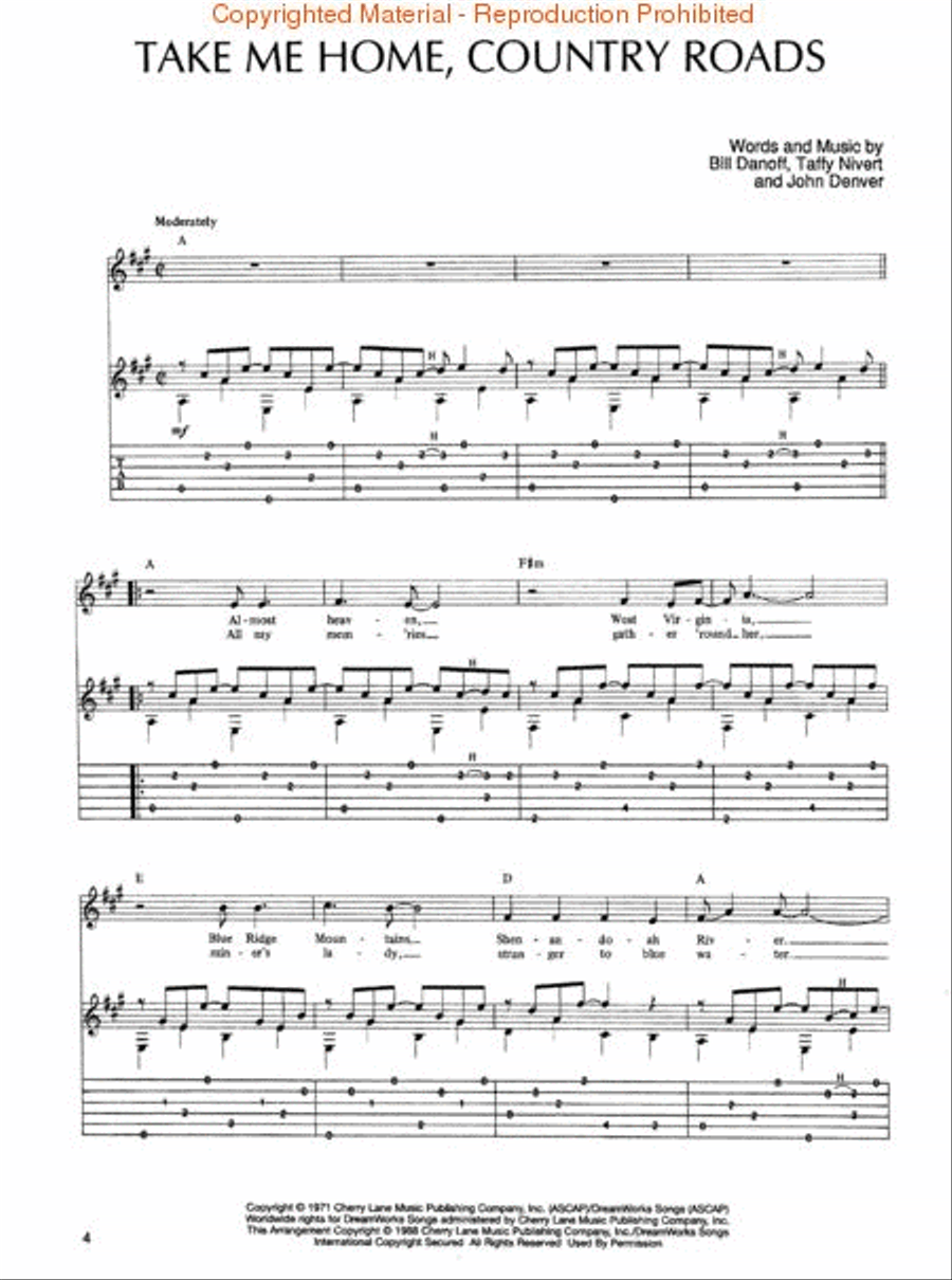 Authentic Guitar Style of John Denver Acoustic Guitar scores gallery preview page 3