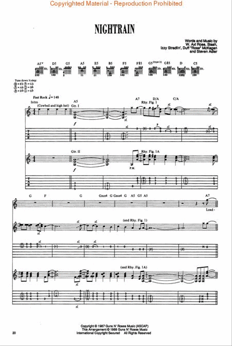 Guns N' Roses – Appetite for Destruction Electric Guitar scores gallery preview page 3
