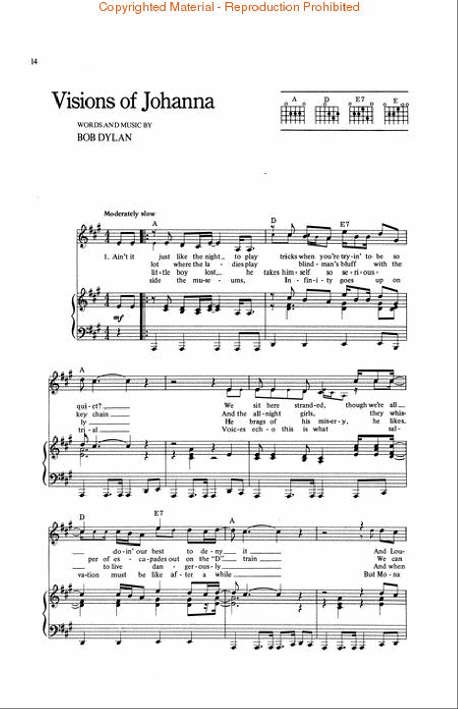 The Songs of Bob Dylan Piano, Vocal, Guitar scores gallery preview page 3