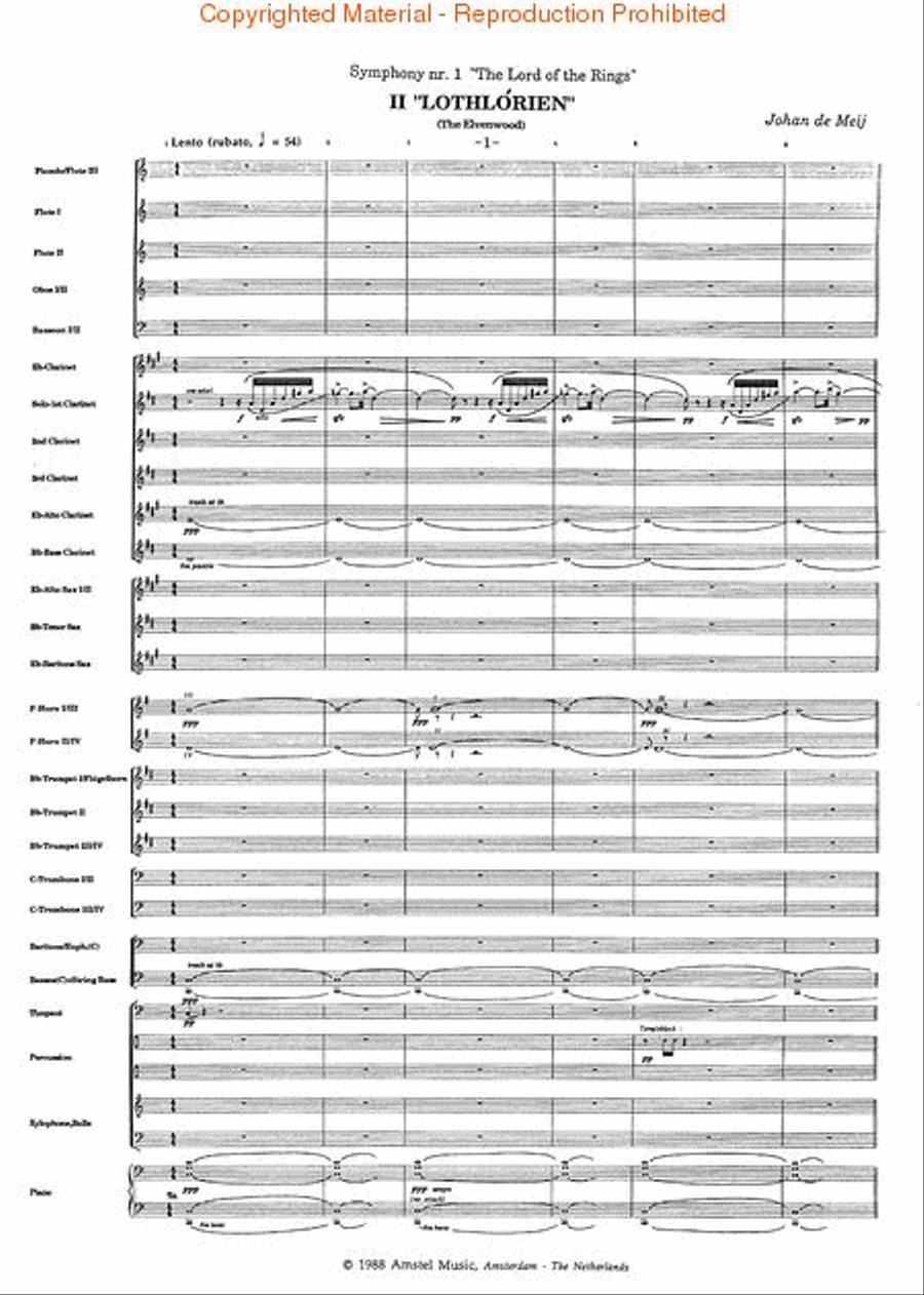 Lord of the Rings, The (Symphony No. 1) - Lothlorien - Mvt. II Concert Band scores gallery preview page 2