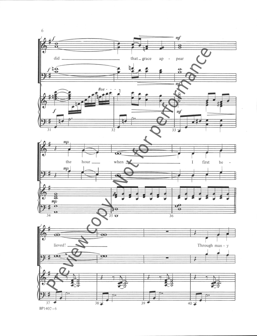 Grace - SATB Grace - SATB 4-Part scores gallery preview page 5