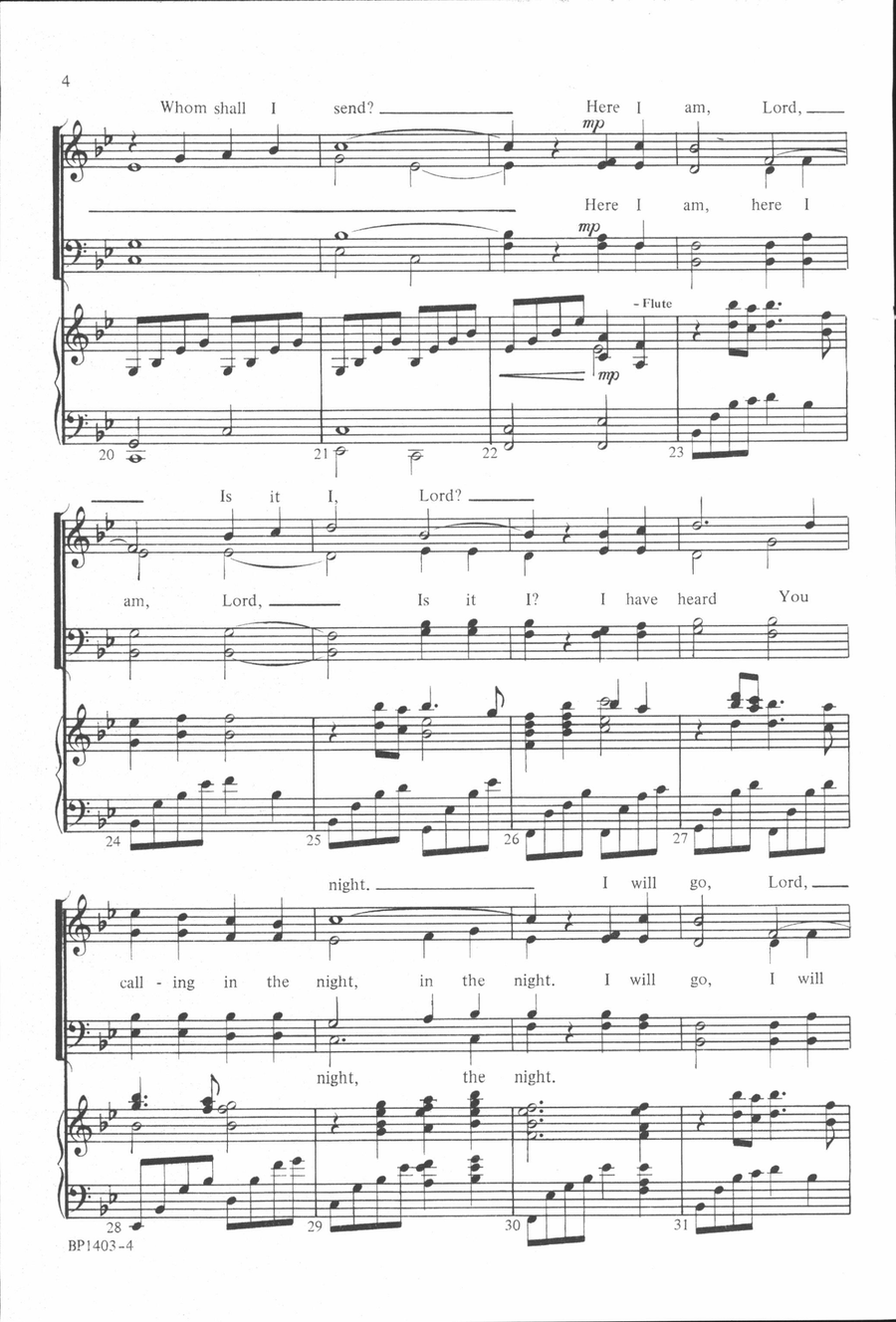 Here I Am, Lord Here I Am, Lord 4-Part scores gallery preview page 4
