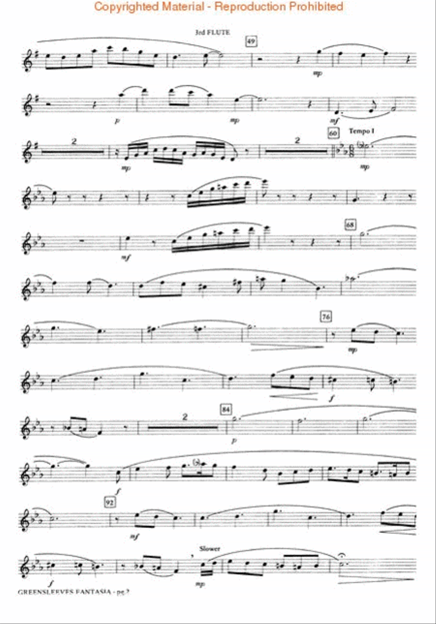 Greensleeves Fantasia - Flute Choir Series Flute Choir scores gallery preview page 4