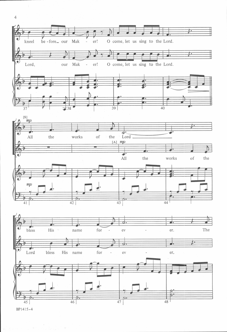 O Come, Let Us Sing to the Lord 2-Part scores gallery preview page 5