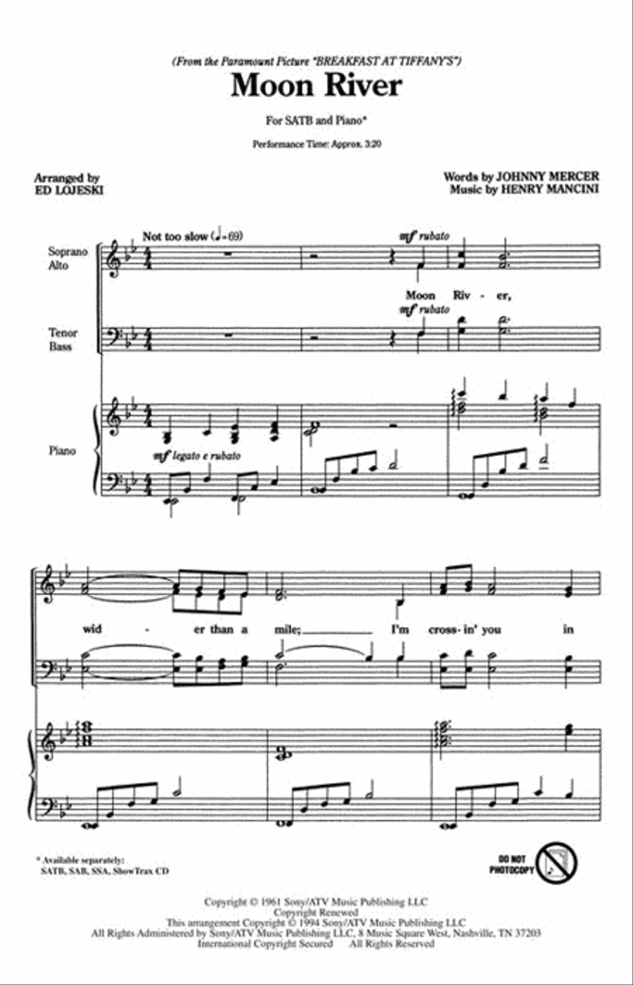 Moon River Moon River 4-Part scores gallery preview page 2