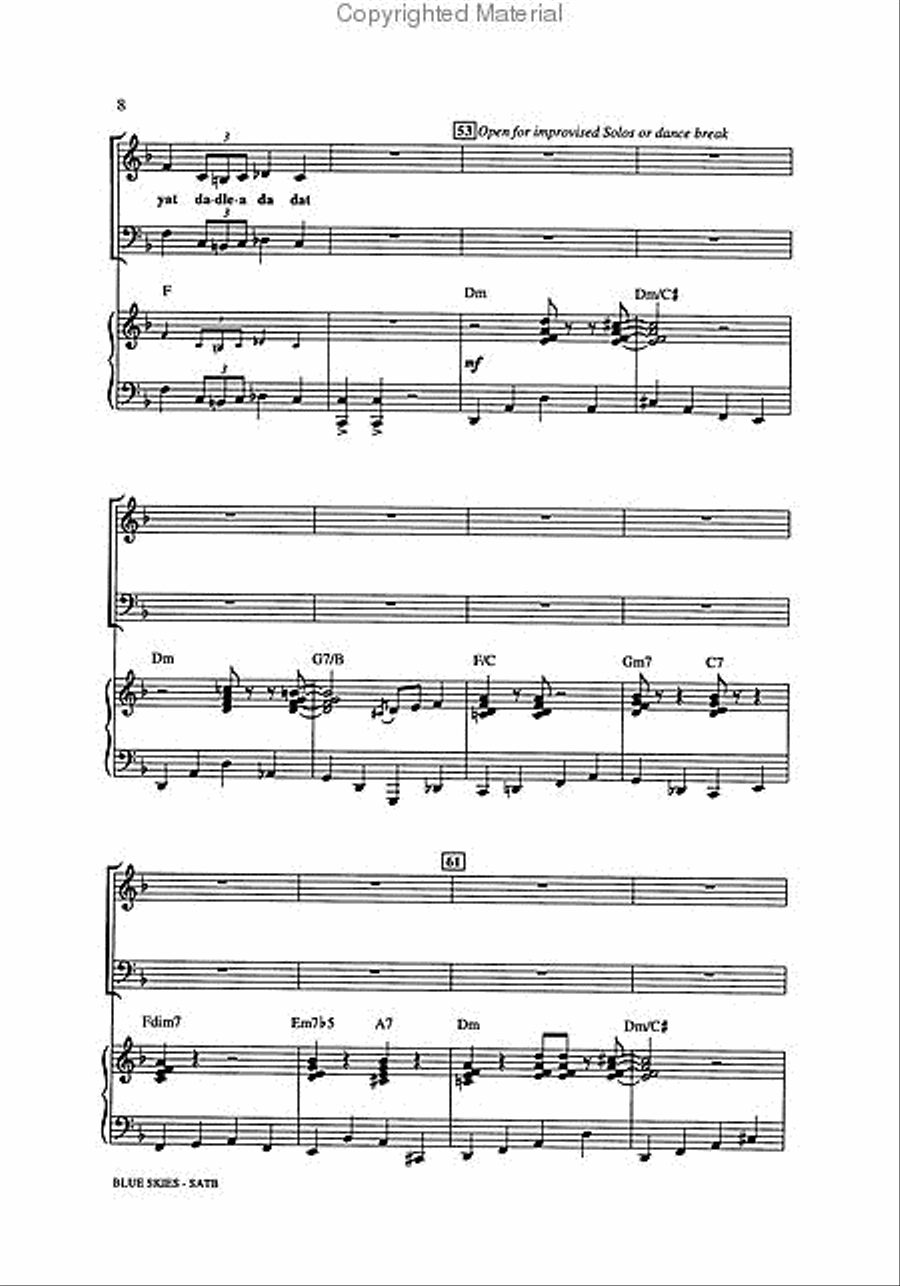 Blue Skies Blue Skies 4-Part scores gallery preview page 3