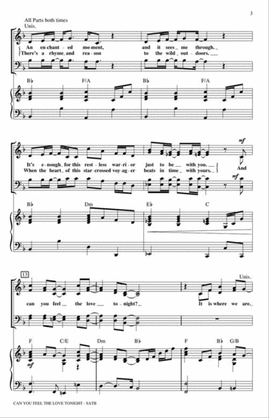 Can You Feel the Love Tonight 4-Part scores gallery preview page 4