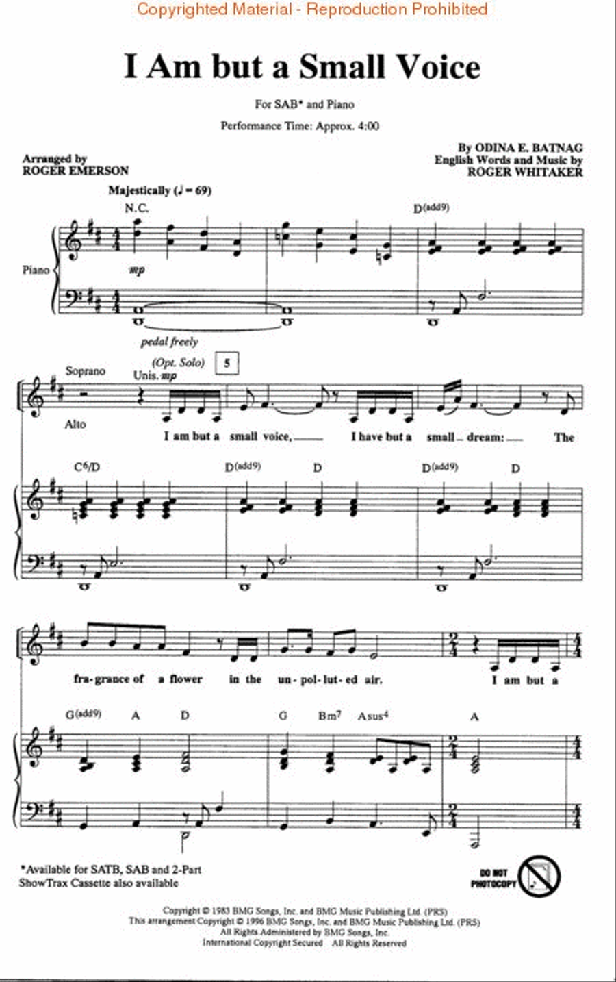 I Am But a Small Voice I Am But a Small Voice 3-Part scores gallery preview page 2