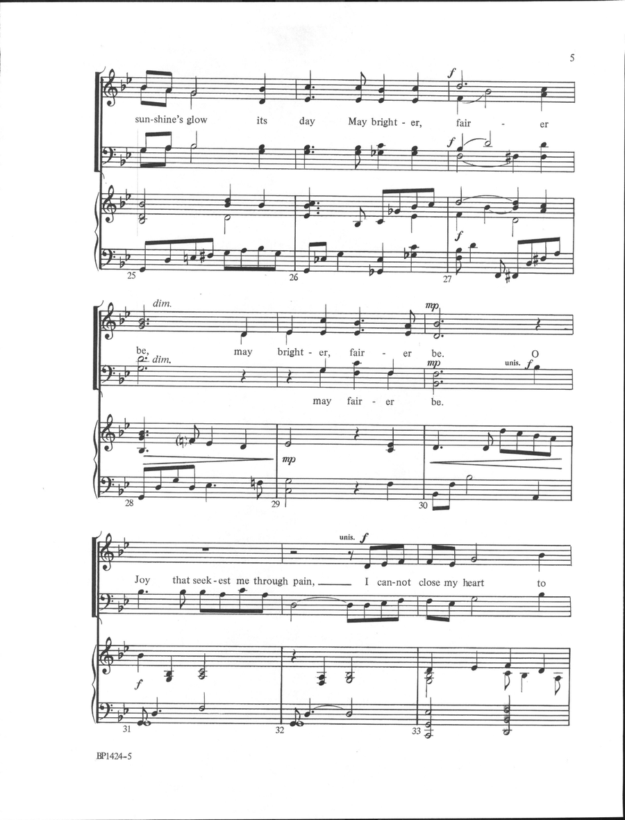 O Love That Will Not Let Me Go - Manuel 4-Part scores gallery preview page 5