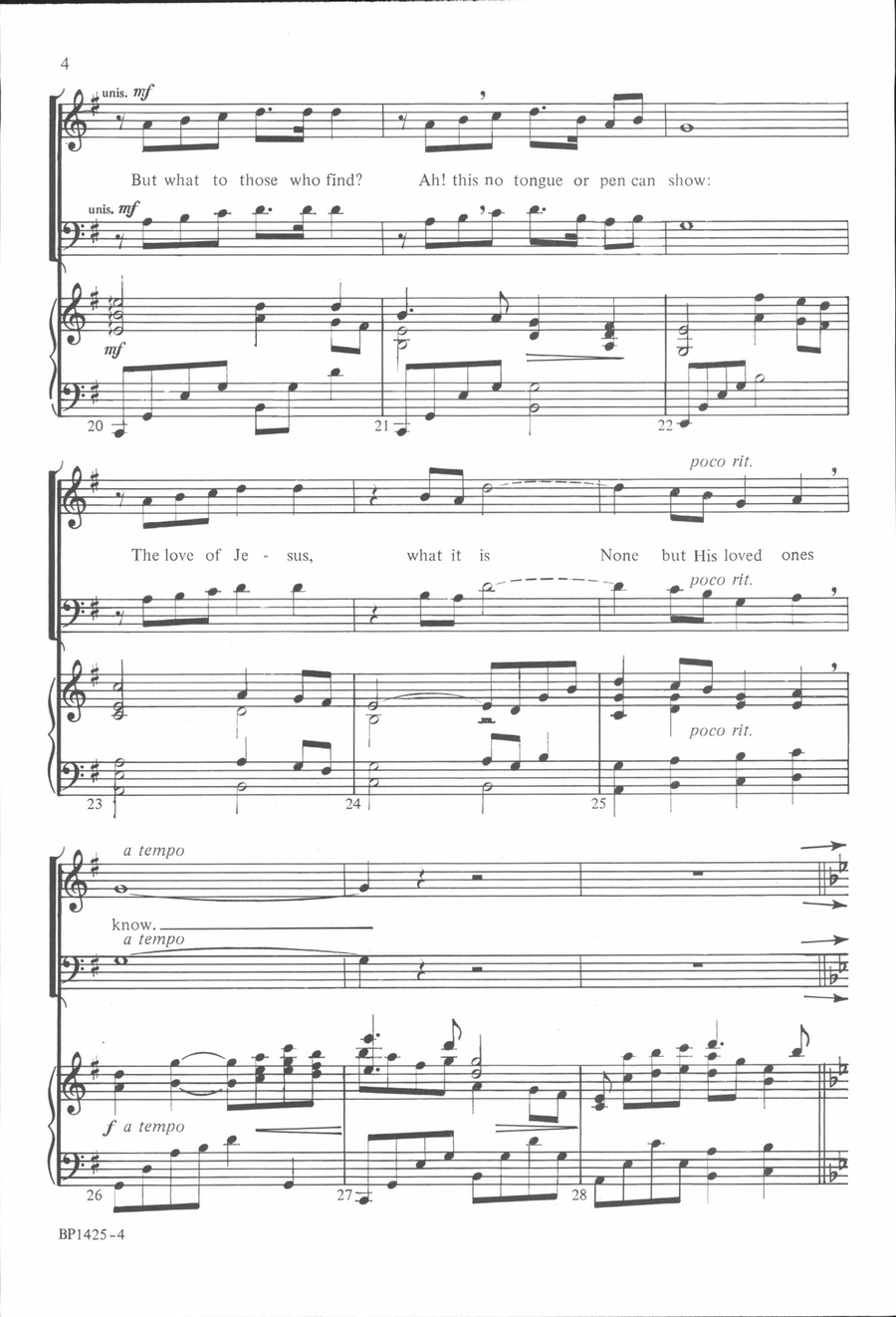 Jesus, the Very Thought of Thee - Williams 4-Part scores gallery preview page 4