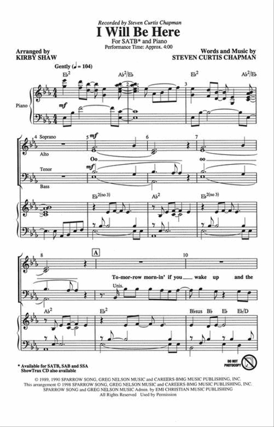 I Will Be Here I Will Be Here 4-Part scores gallery preview page 3