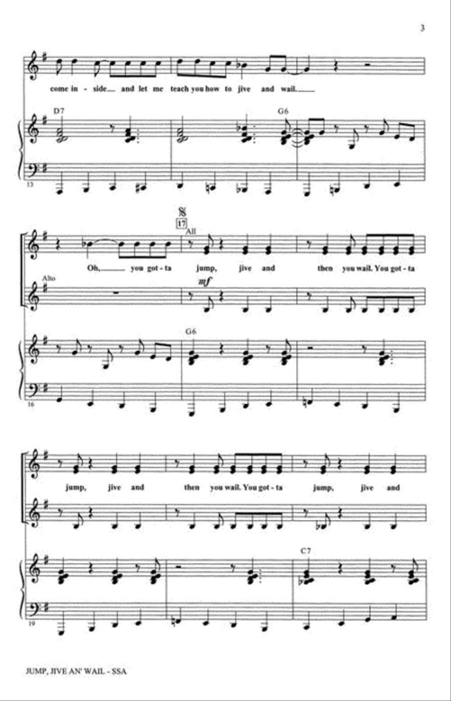 Jump, Jive an' Wail Jump, Jive an' Wail SSA scores gallery preview page 4