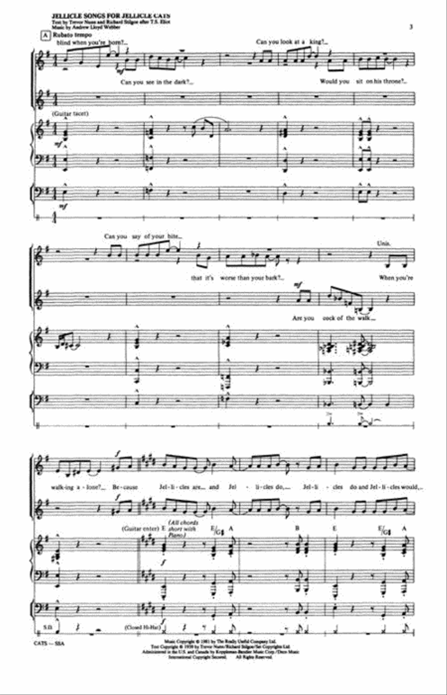 Cats (Medley) Cats (Medley) SSA scores gallery preview page 4
