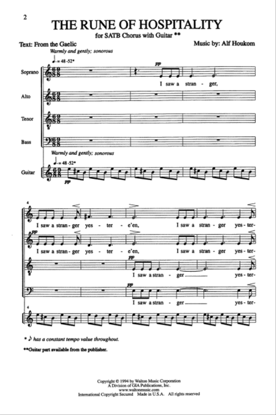 The Rune Of Hospitality (Vocal Score) Divisi scores gallery preview page 2