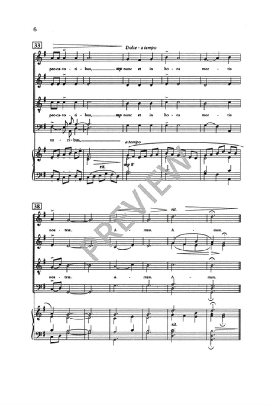 Ave Maria - SATB Ave Maria - SATB 4-Part scores gallery preview page 5