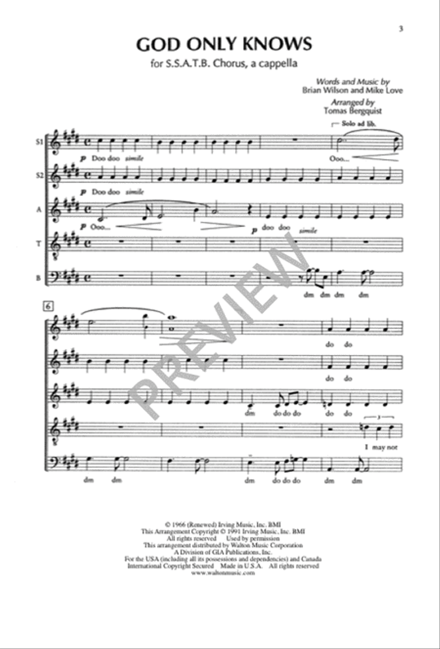 God Only Knows God Only Knows Choir scores gallery preview page 4