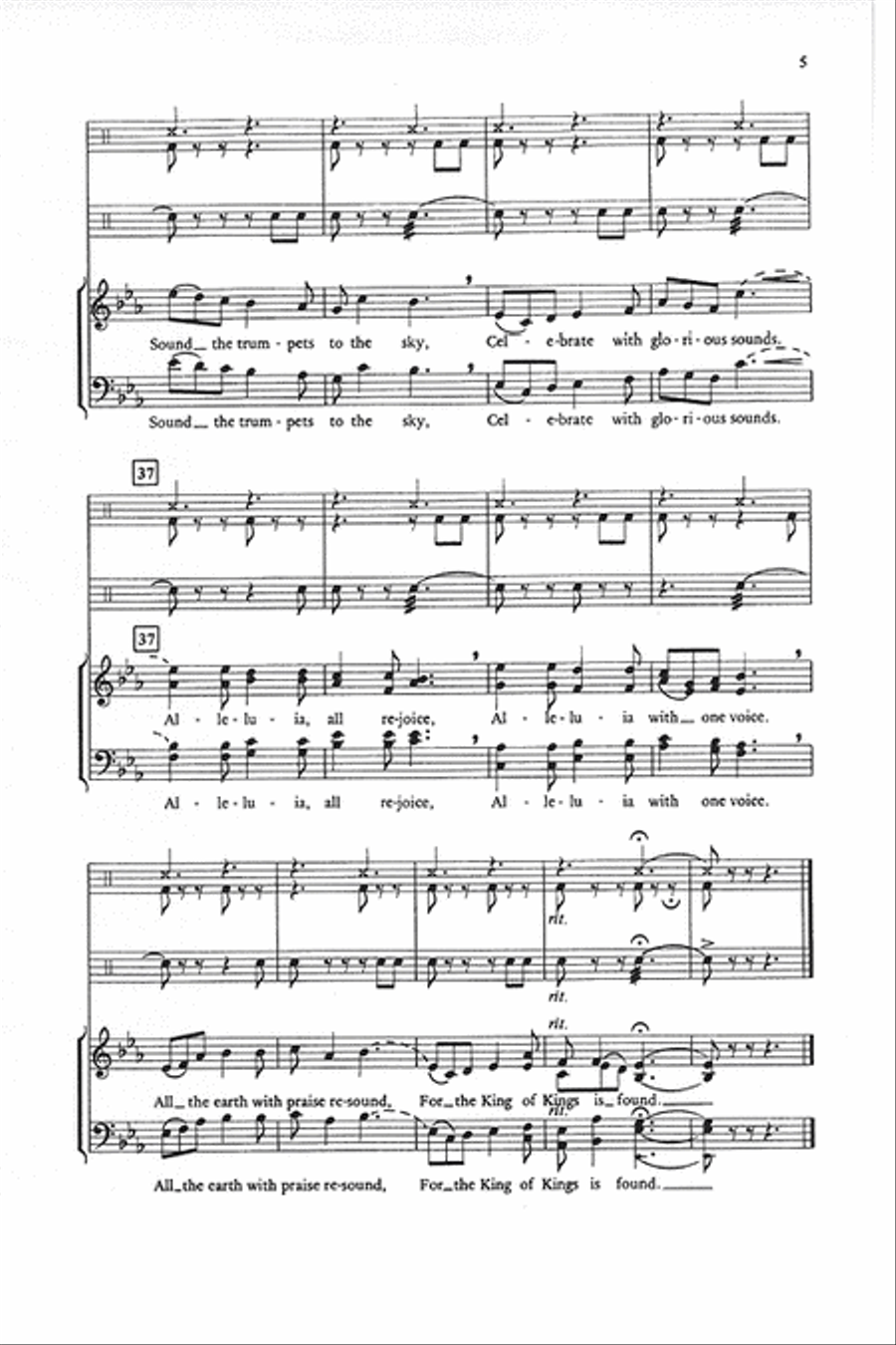 Three Sacred Pieces (1. Joyfully Let Praises Ring, 2. Of the Father's Love Begotten, 3. Adoro te devote) 4-Part scores gallery preview page 5