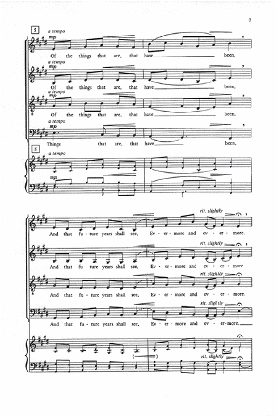 Three Sacred Pieces (1. Joyfully Let Praises Ring, 2. Of the Father's Love Begotten, 3. Adoro te devote) 4-Part scores gallery preview page 7