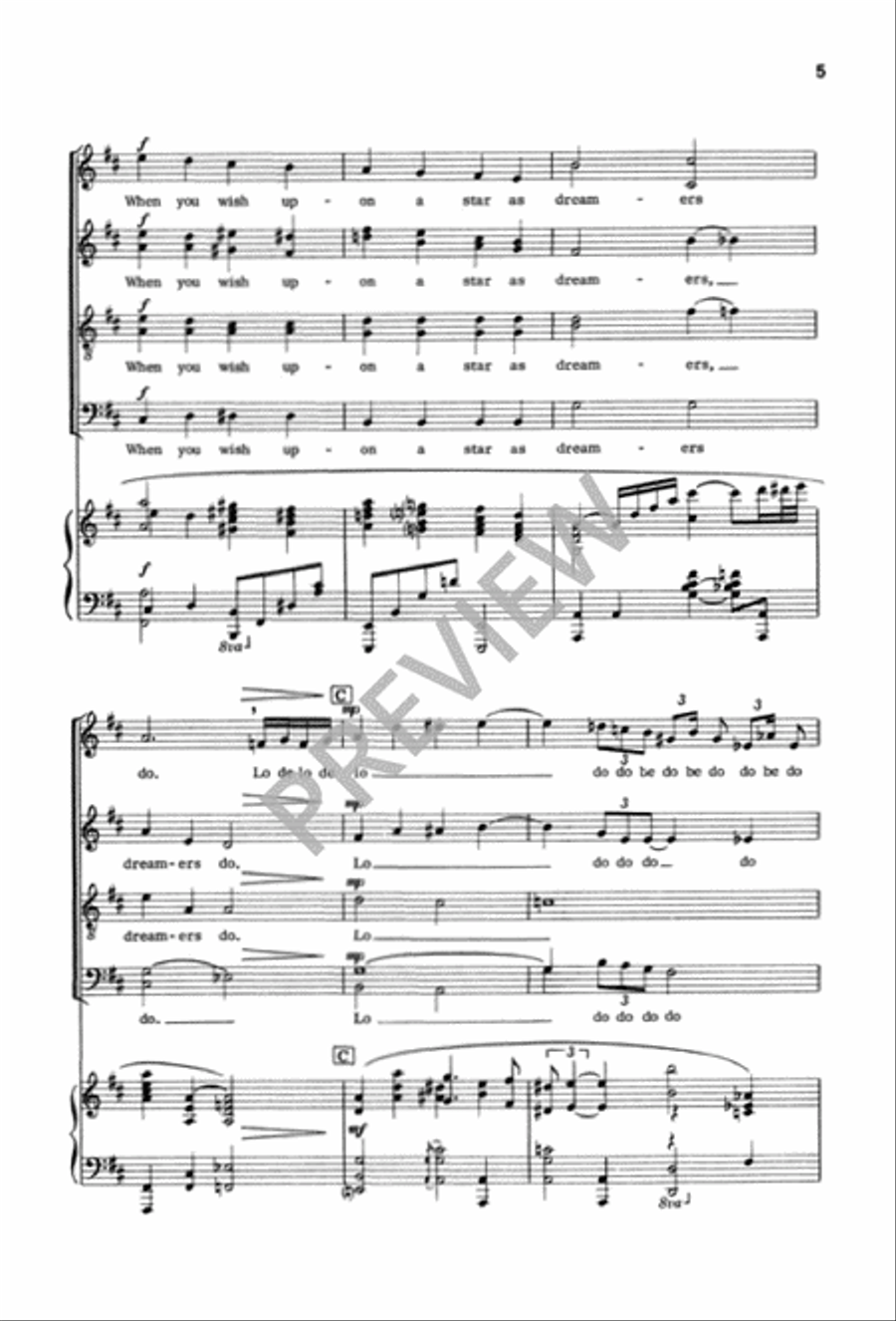 When You Wish Upon a Star (Vocal Score) Divisi scores gallery preview page 5