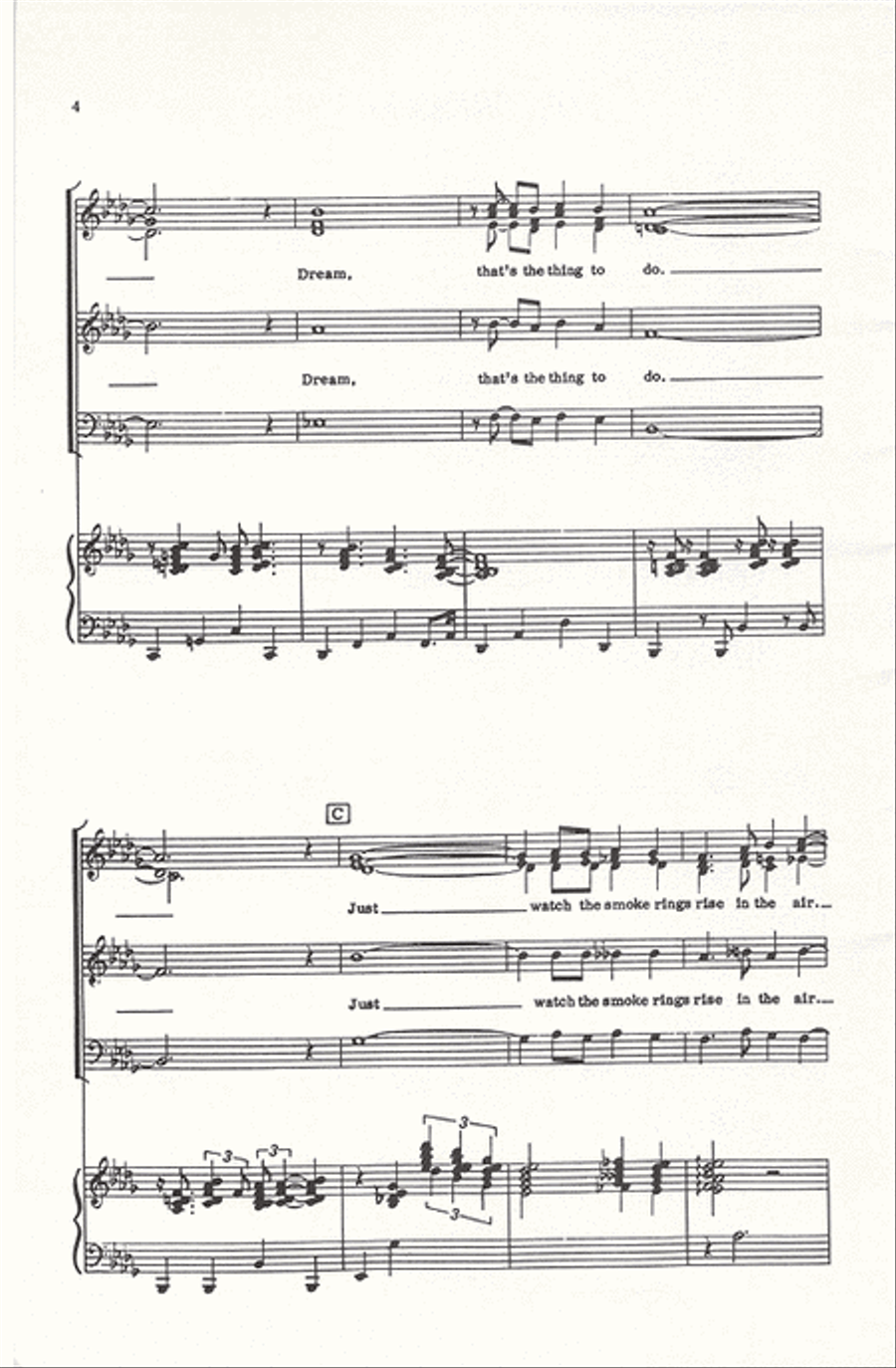 For Dreamers Only (1. Dream, 2. Catch a Falling Star, 3. These Foolish Things) Divisi scores gallery preview page 3