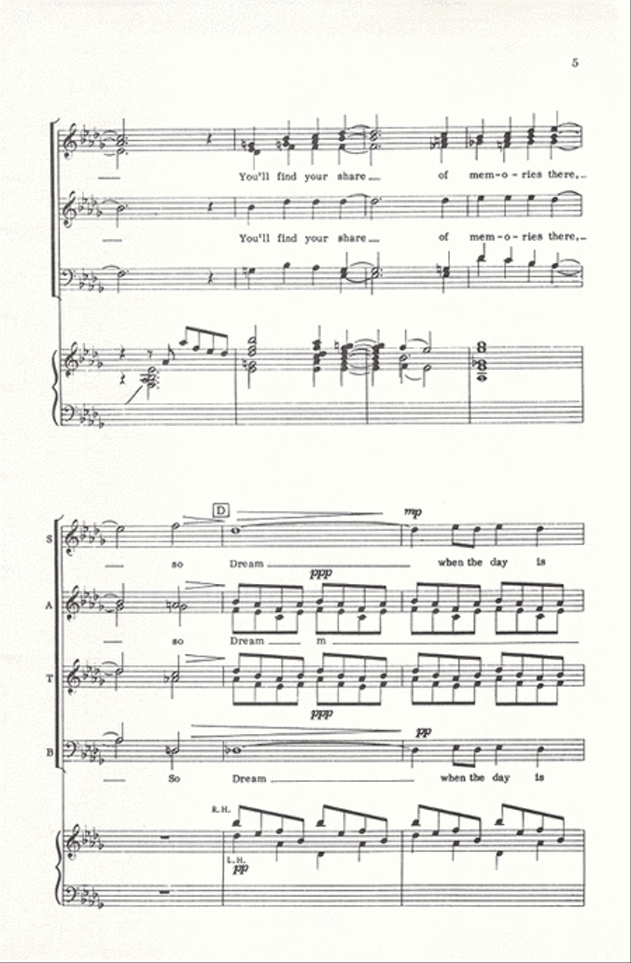 For Dreamers Only (1. Dream, 2. Catch a Falling Star, 3. These Foolish Things) Divisi scores gallery preview page 4