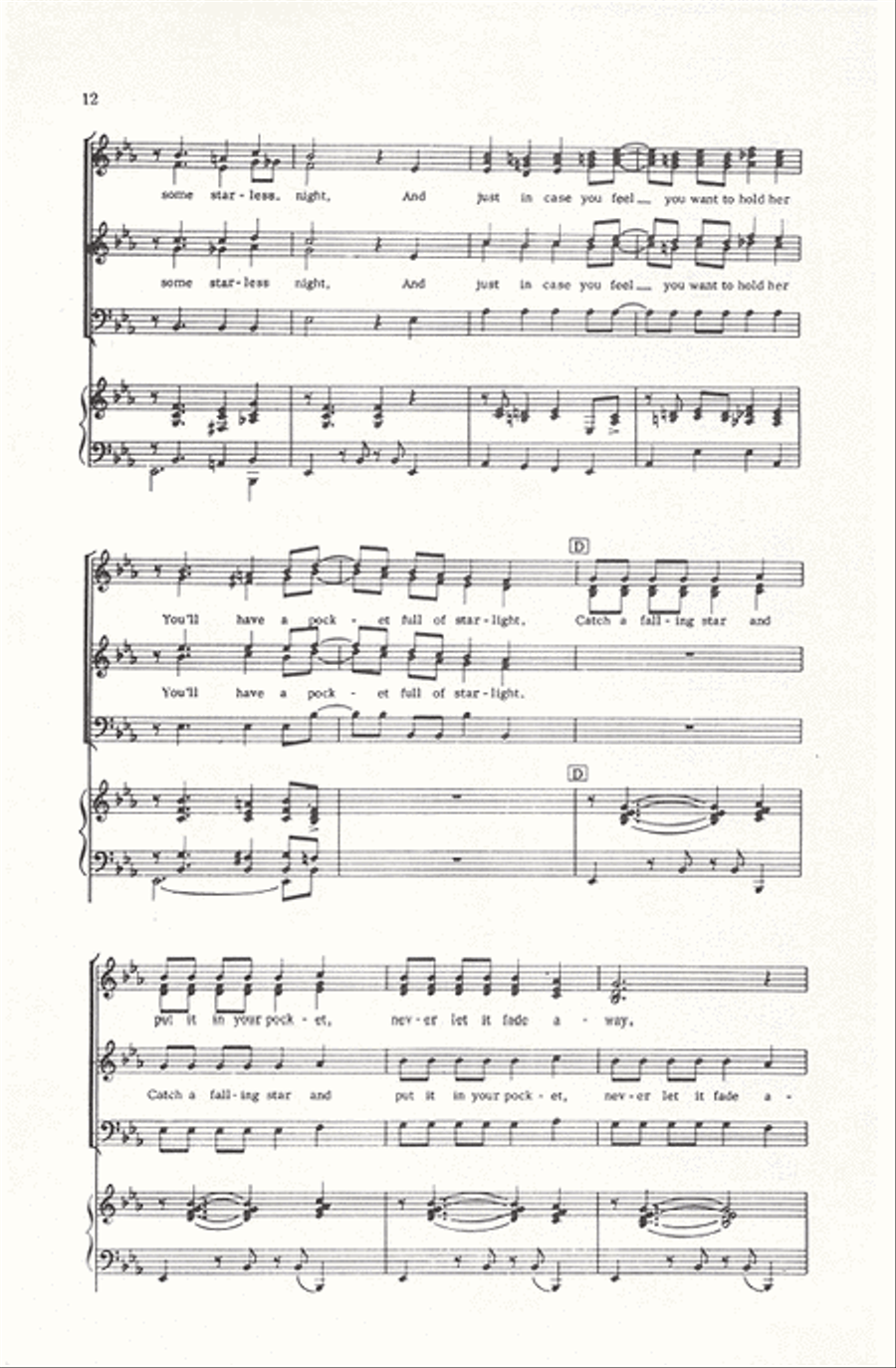 For Dreamers Only (1. Dream, 2. Catch a Falling Star, 3. These Foolish Things) Divisi scores gallery preview page 7