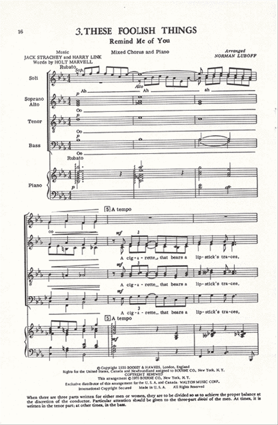 For Dreamers Only (1. Dream, 2. Catch a Falling Star, 3. These Foolish Things) Divisi scores gallery preview page 8