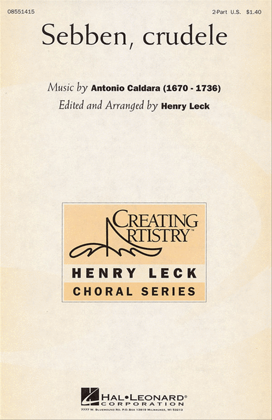 Sebben, Crudele Sebben, Crudele 2-Part scores gallery preview page 1