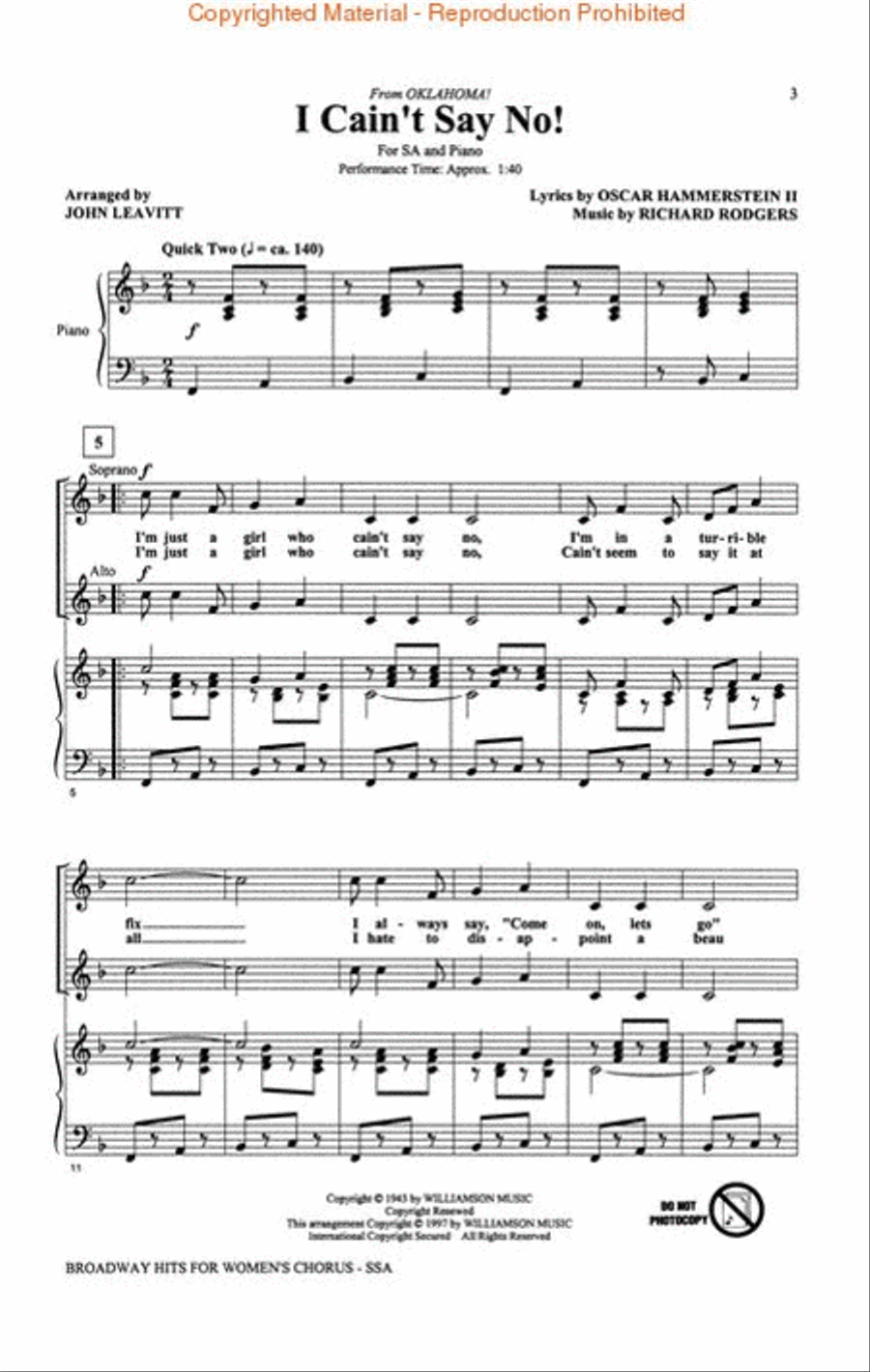 Broadway Hits for Women's Chorus (Collection) SSA scores gallery preview page 2