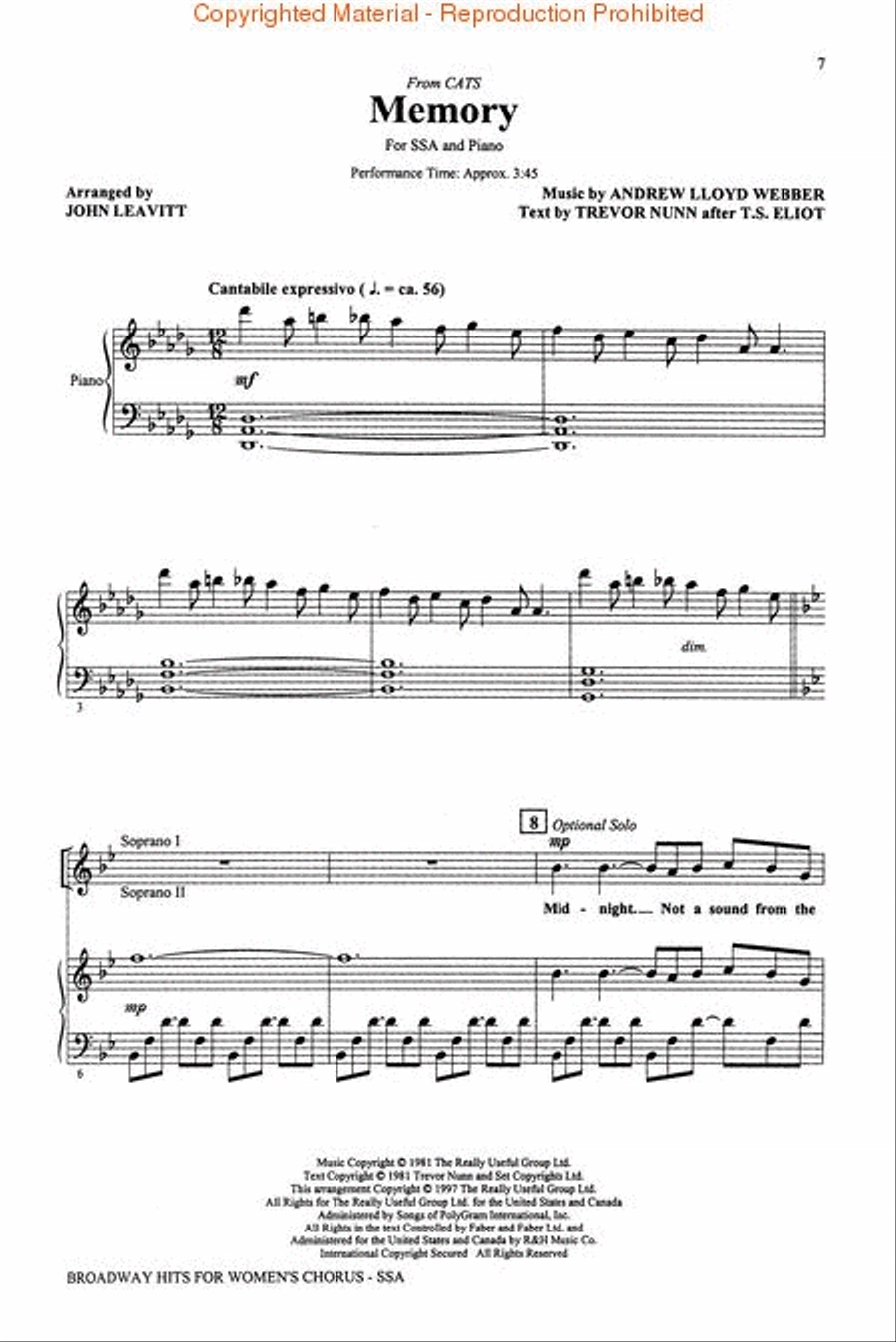 Broadway Hits for Women's Chorus (Collection) SSA scores gallery preview page 3
