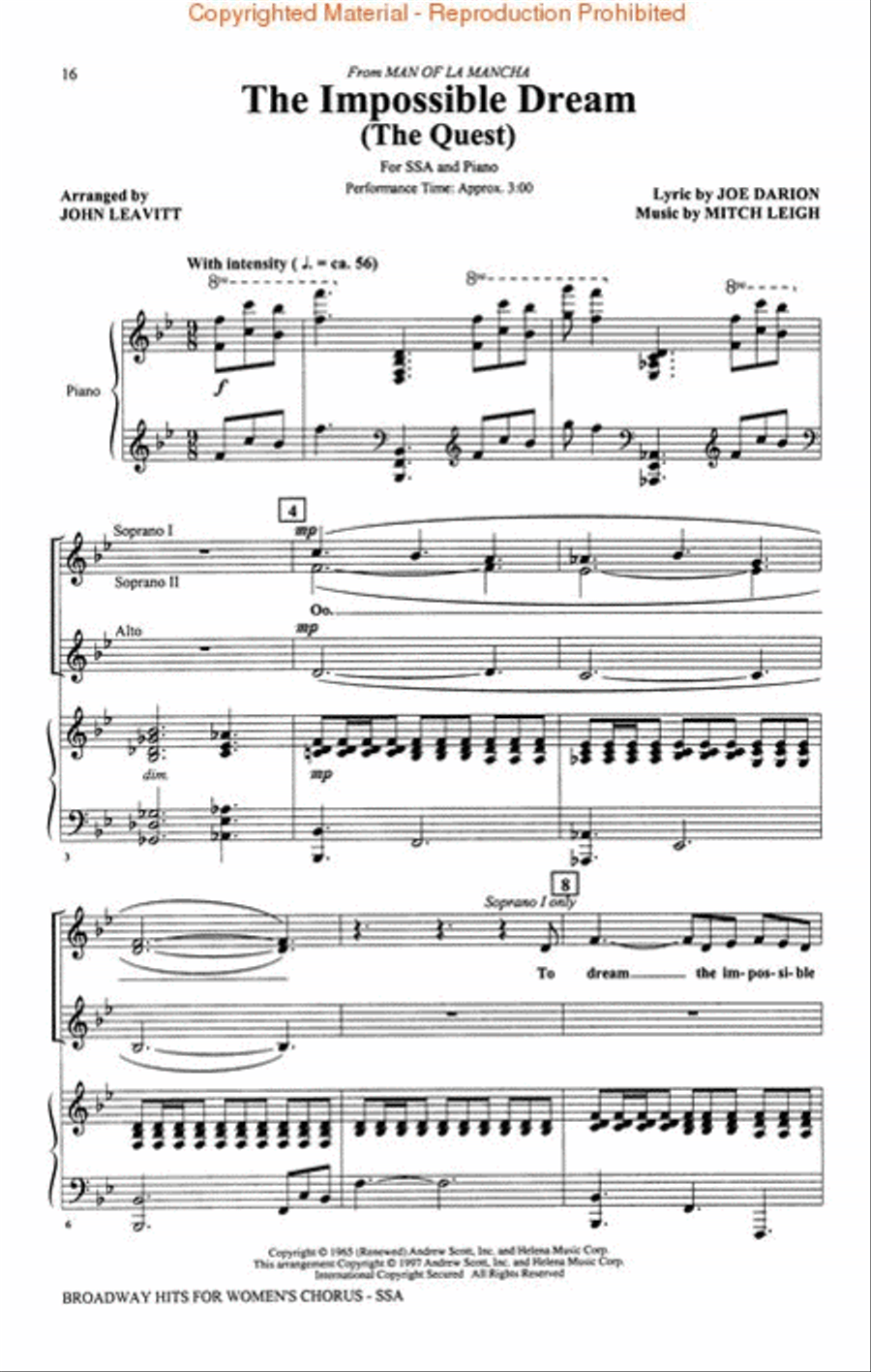 Broadway Hits for Women's Chorus (Collection) SSA scores gallery preview page 4