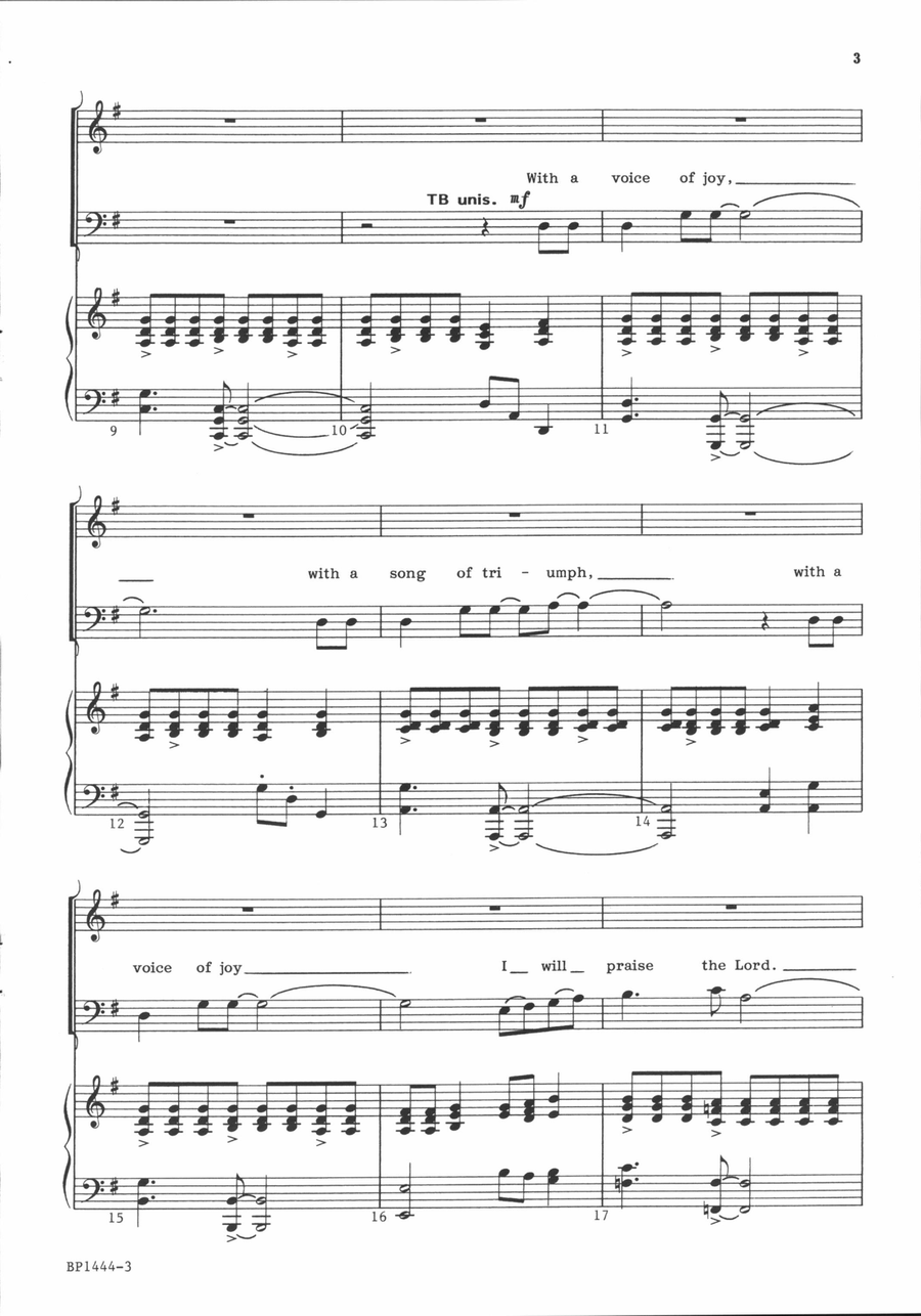 With a Voice of Joy With a Voice of Joy 4-Part scores gallery preview page 3
