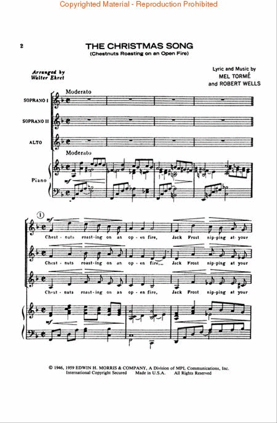 The Christmas Song The Christmas Song SSA scores gallery preview page 2