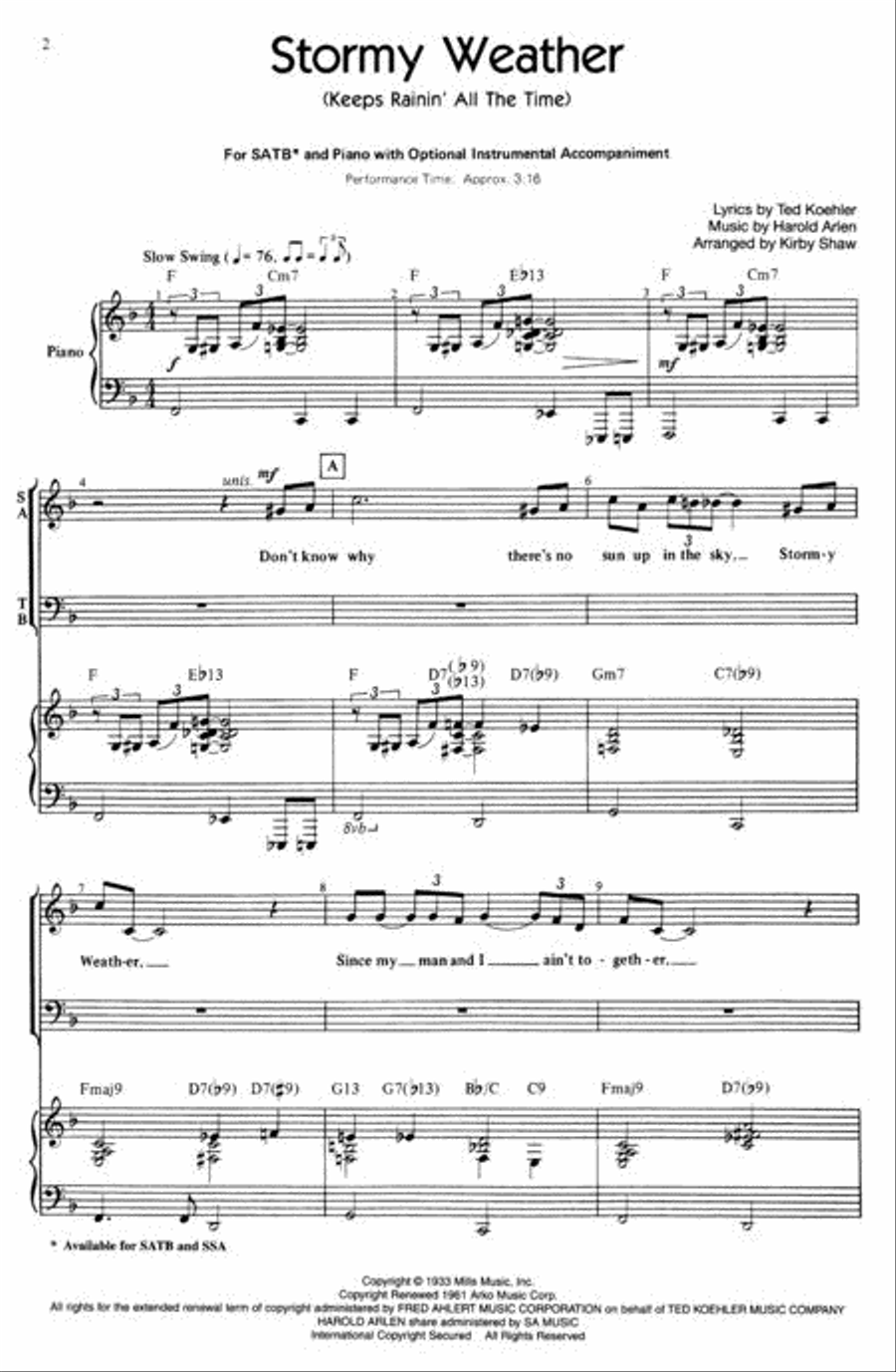 Stormy Weather Stormy Weather 4-Part scores gallery preview page 2