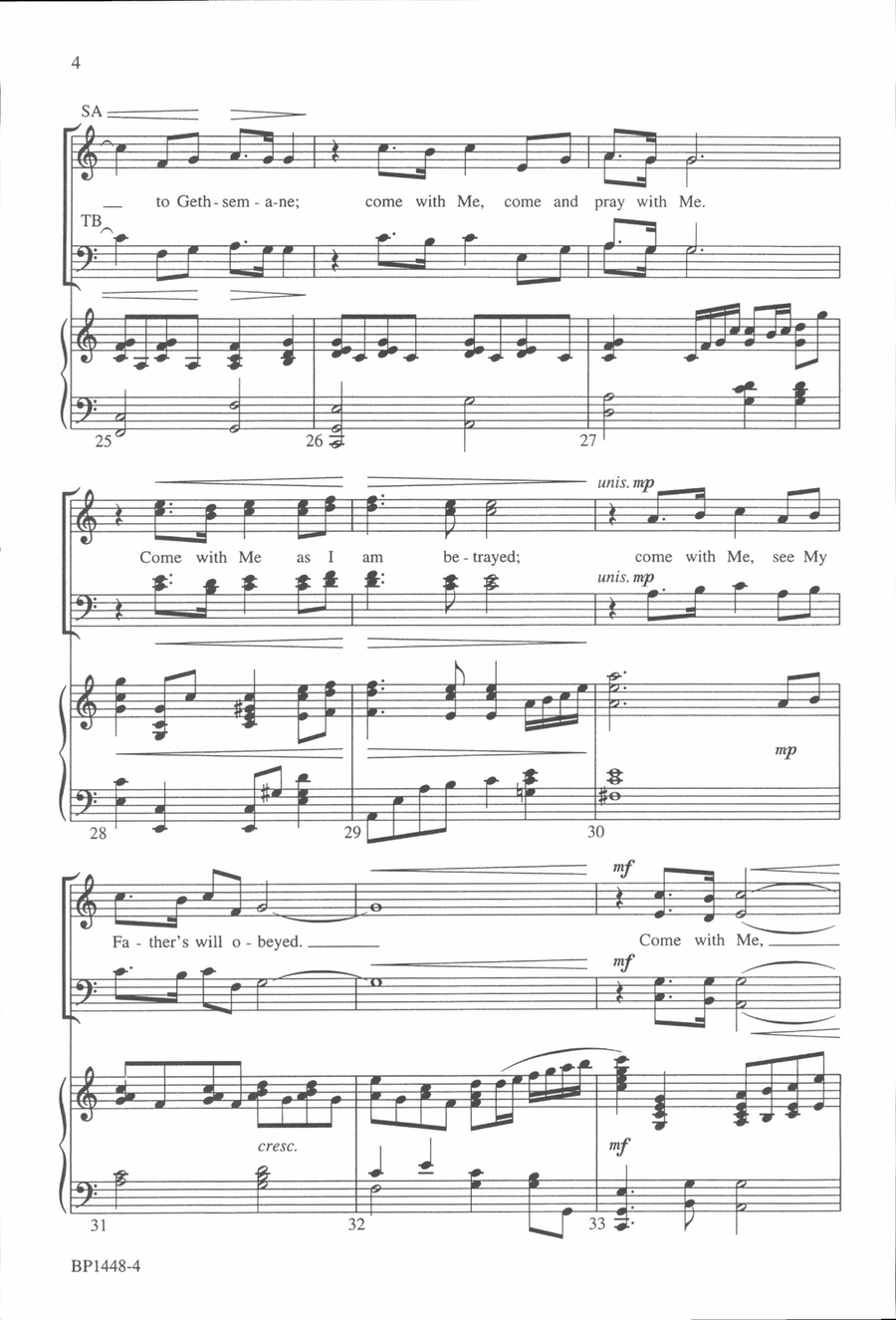 Come with Me Come with Me 4-Part scores gallery preview page 4