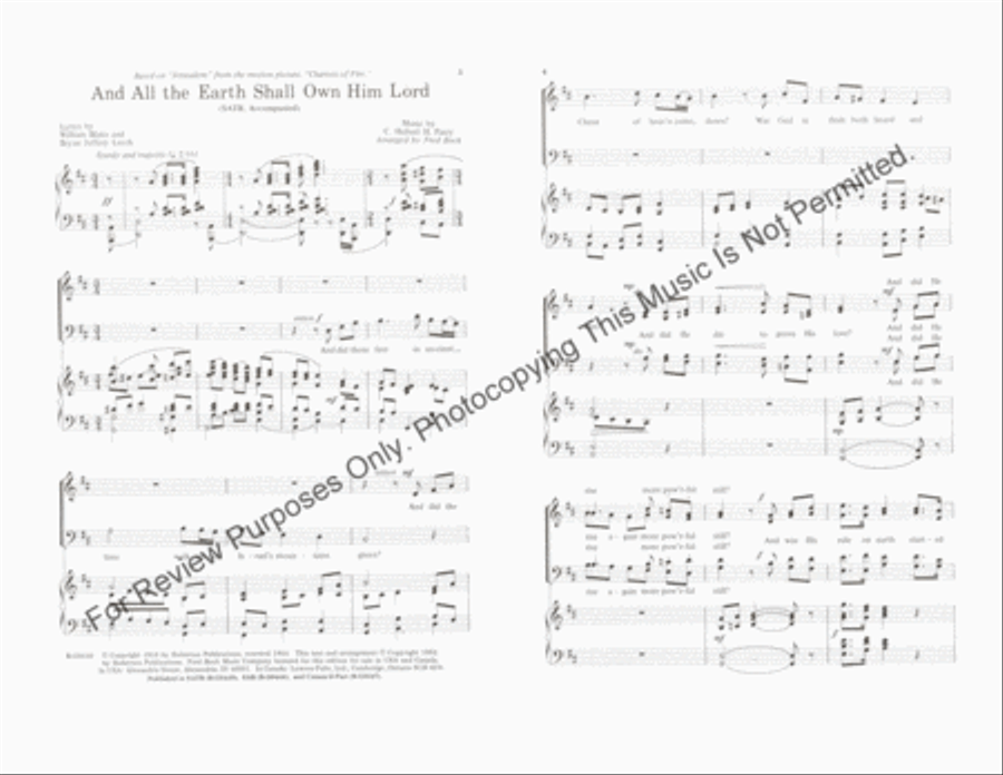 And All the Earth Shall Own Him Lord 4-Part scores gallery preview page 2