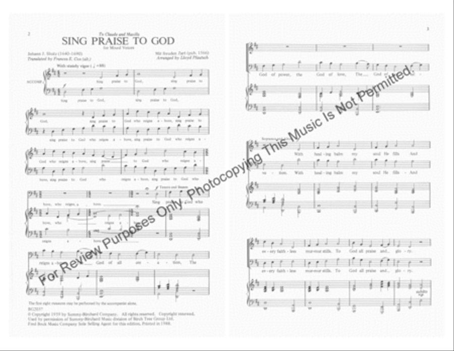 Sing Praise to God Sing Praise to God 4-Part scores gallery preview page 2