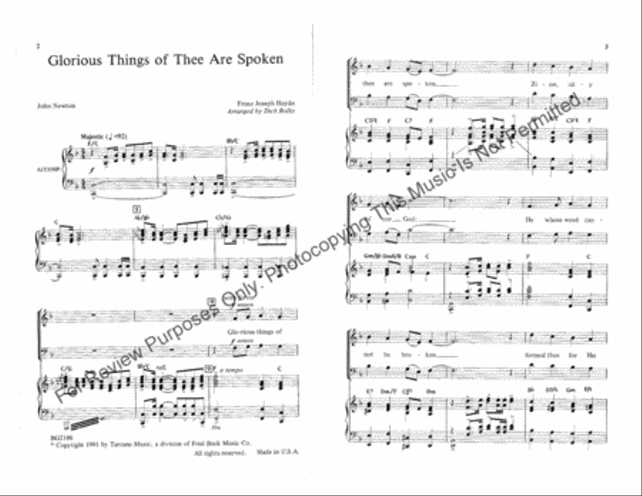 Glorious Things of Thee Are Spoken 4-Part scores gallery preview page 2