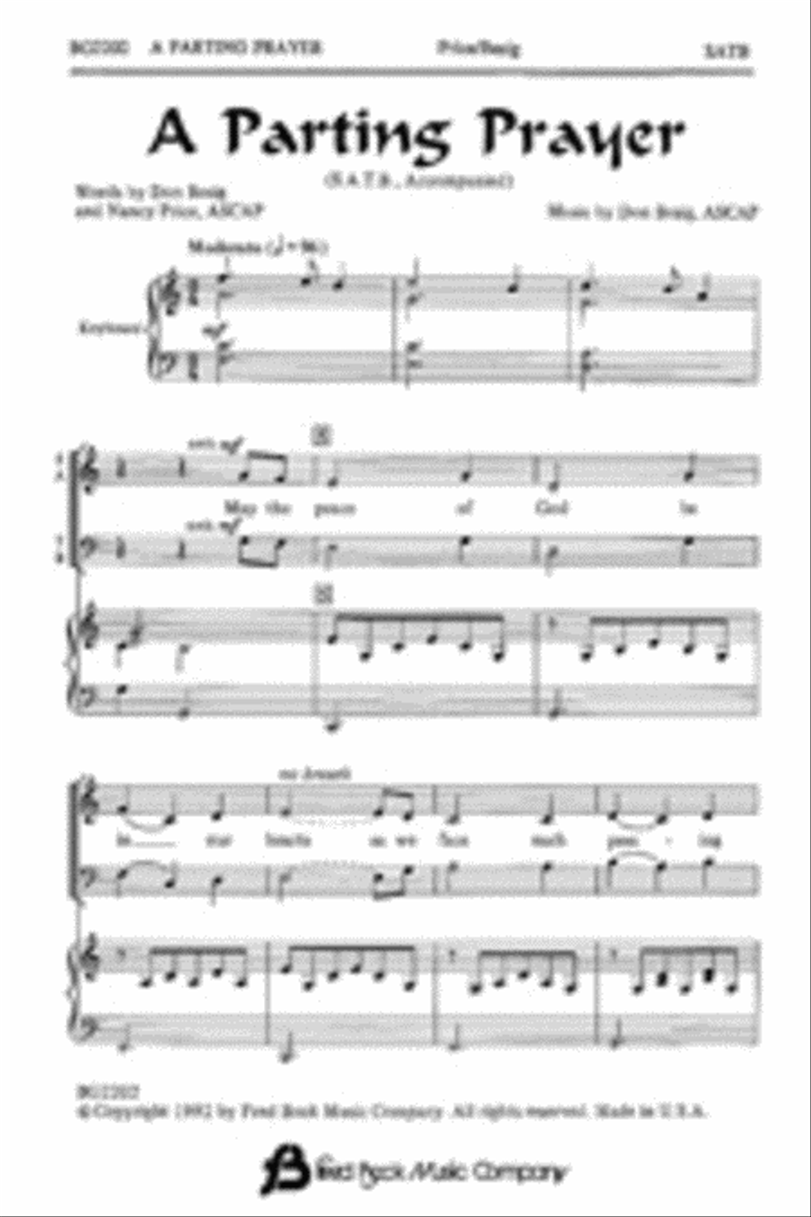 A Parting Prayer A Parting Prayer 4-Part scores gallery preview page 1
