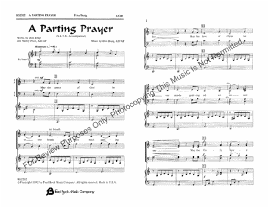 A Parting Prayer A Parting Prayer 4-Part scores gallery preview page 2