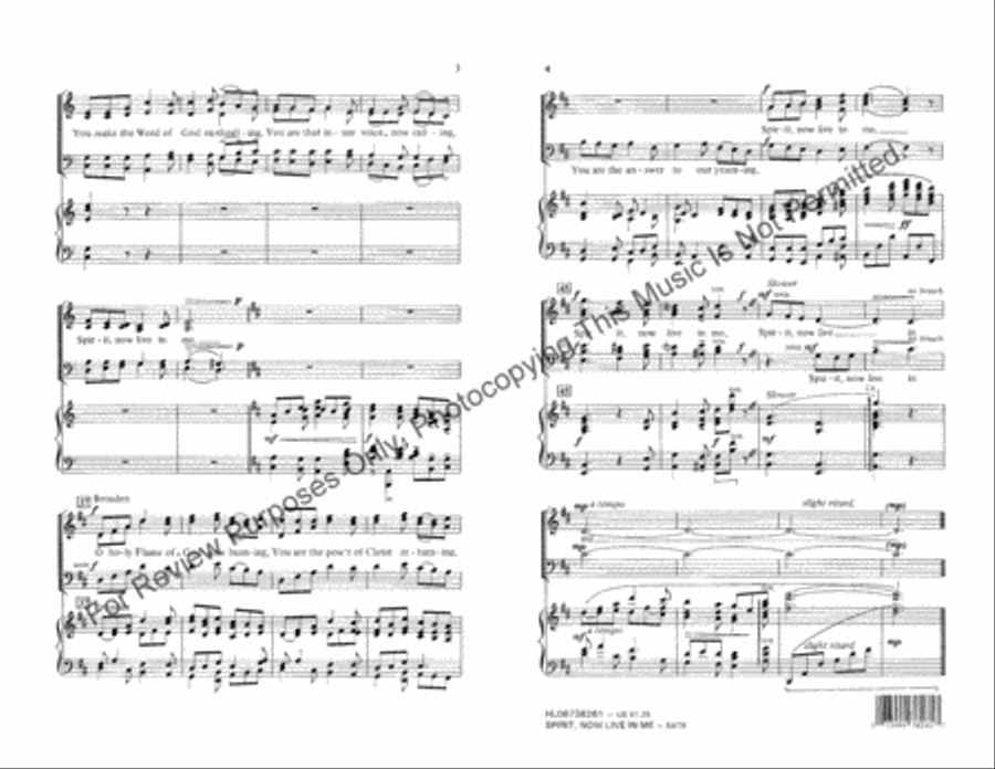 Spirit, Now Live in Me Spirit, Now Live in Me 4-Part scores gallery preview page 3