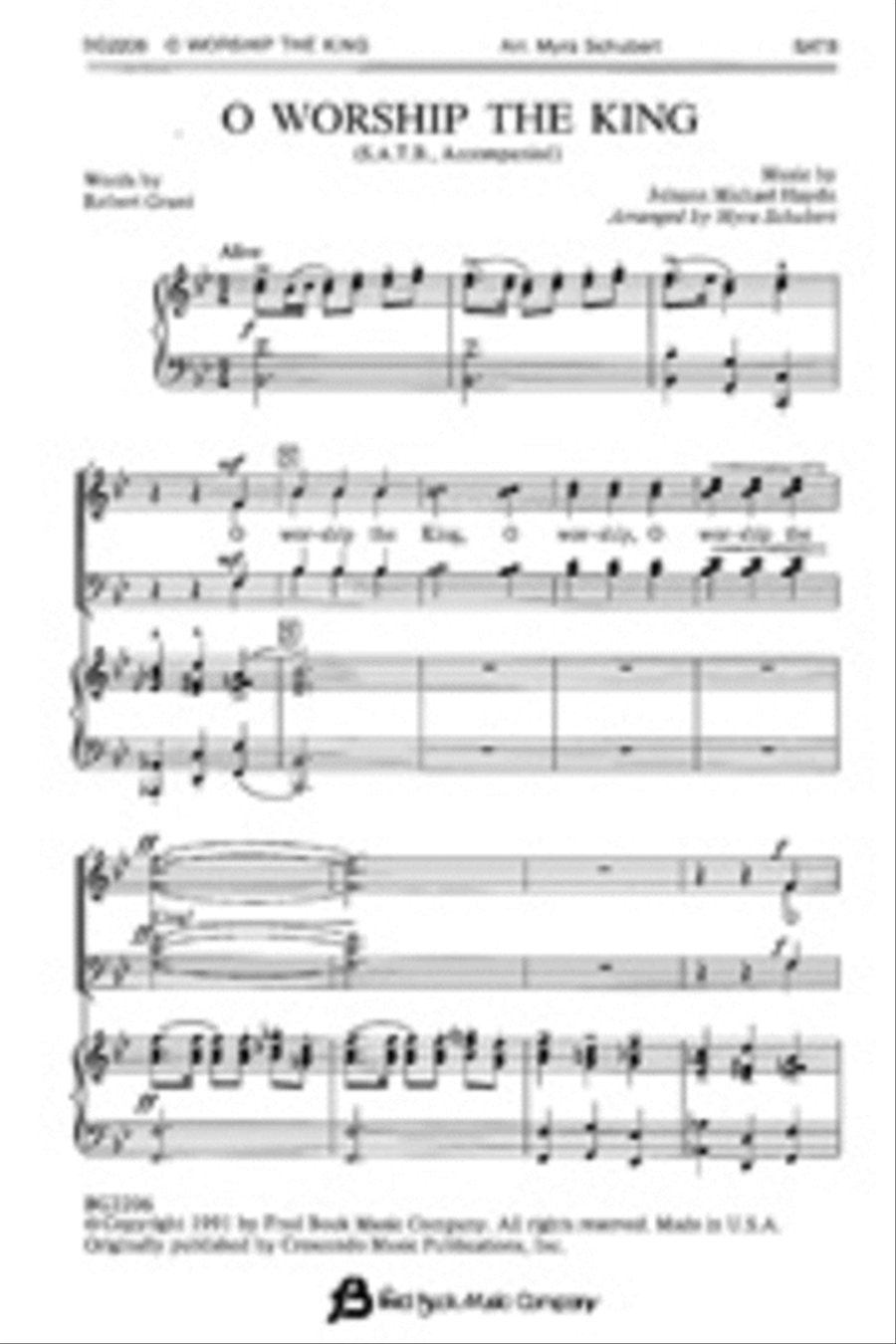 O Worship the King O Worship the King 4-Part scores gallery preview page 1
