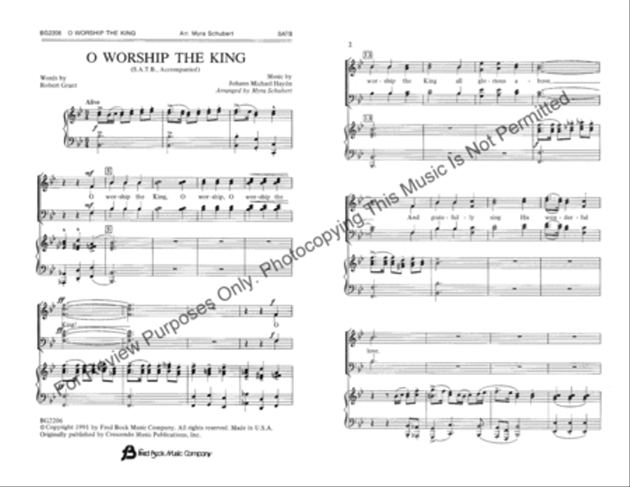 O Worship the King O Worship the King 4-Part scores gallery preview page 2