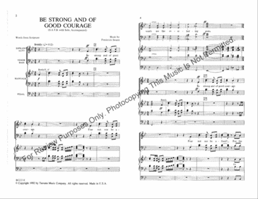 Be Strong and of Good Courage 4-Part scores gallery preview page 2